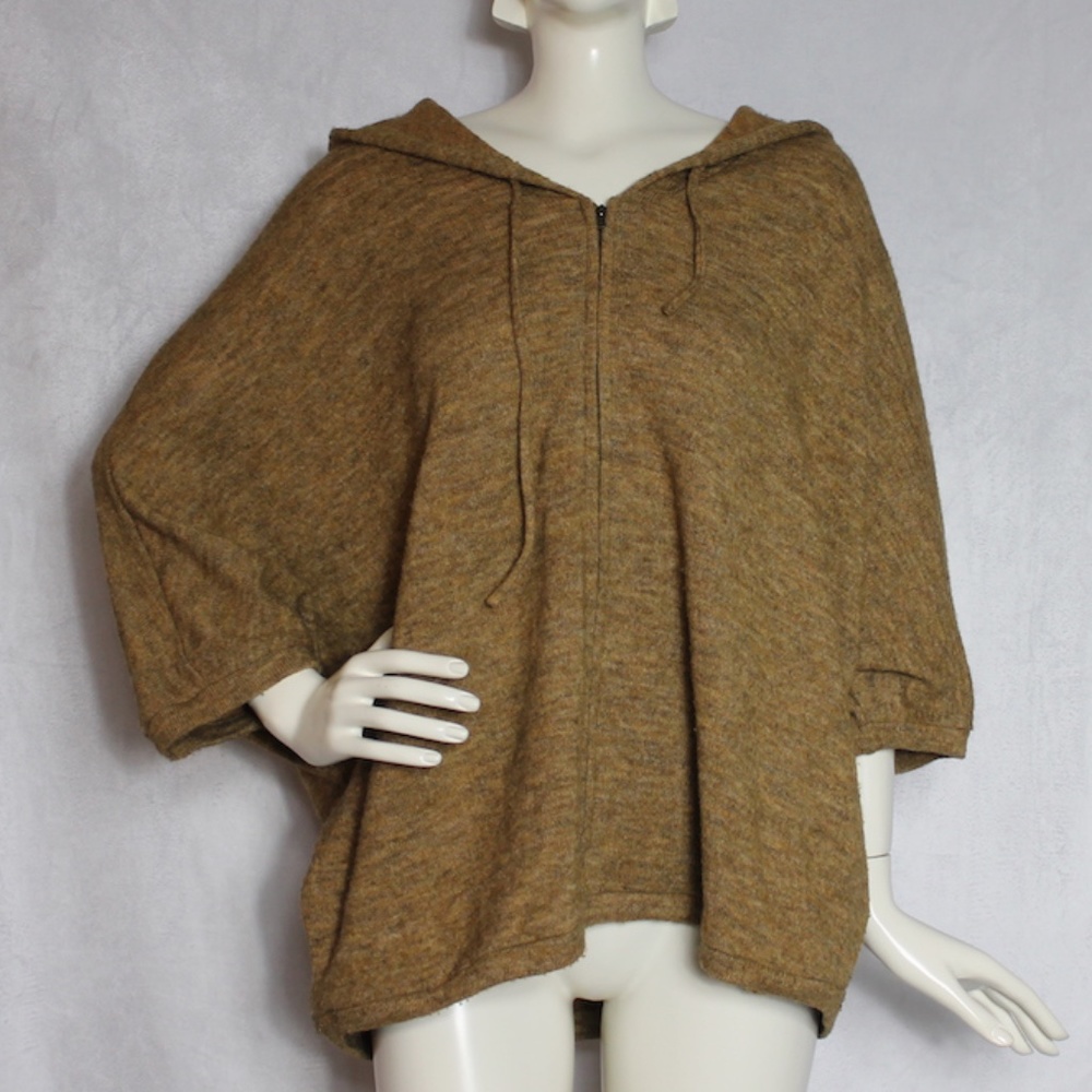 Oversized Zip Up Knit Sweater With Hoodie